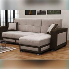 Tina L Shape Corner Sofabed with Storage - Brown