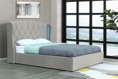 Mayfair Ottoman Storage Silver Bed Frame with LED - Kingsize 5ft