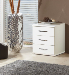 Duo 3 Drawer Bedside Chest - White