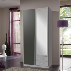 Husum 2 Door Mirrored Wardrobe - Grey
