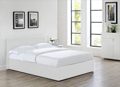 Modern Design Leather Upholstery Ottoman 3ft Single Bed - White