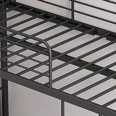 Single Metal Kids Bunk Bed with Ladder and Guard Rail - Silver