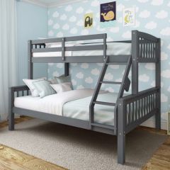 High Quality Pine Wood Triple Kids Bunk Bed - Grey