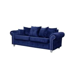 Ashwin Plush Velvet 3 Seater and 2 Seater Sofa Set - Blue