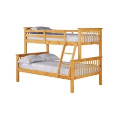 High Quality Pine Wood Triple Kids Bunk Bed - Oak