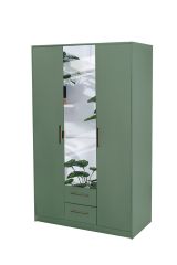 Swindon 3 Door 120cm Wardrobe with 2 Drawer - Dark Green