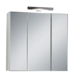 Zamora 2 Door Mirrored Bathroom Storage Cabinet - White