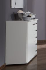 Chalet Chest of 4 Drawer with 1 Door - White