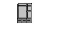 Imago 3 Door Mirrored Wardrobe with 3 Drawers - White