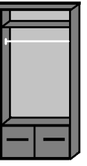 Imago 2 Door Mirrored Wardrobe with 2 Drawers - White