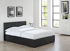 Faux Leather Bed Frame 4ft6 Double Bed - Black