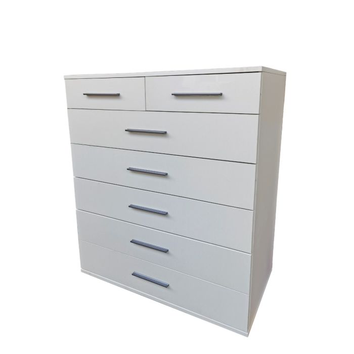 Swindon Chest with 5 Large and 2 Small Drawers - Matt White