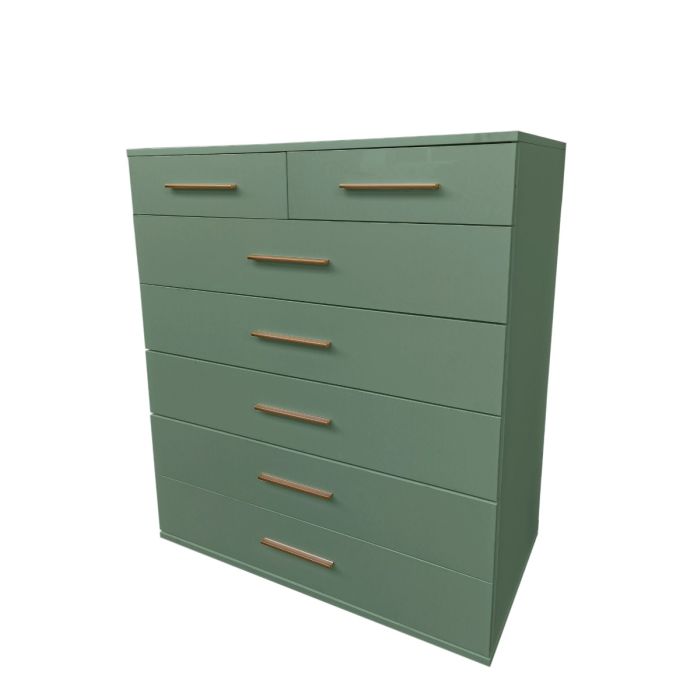 Swindon Chest with 5 Large and 2 Small Drawers - Dark Green