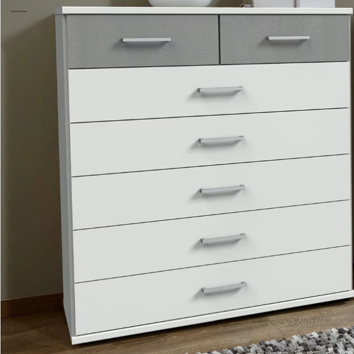 Click 5+2 Chest of Drawer - White And Grey